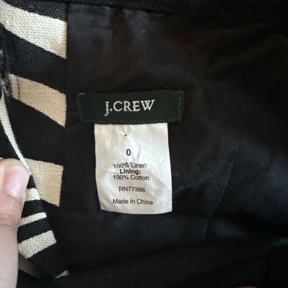 J. Crew Zebra Patterned 100% Linen Dress 0 - Picture 2 of 5